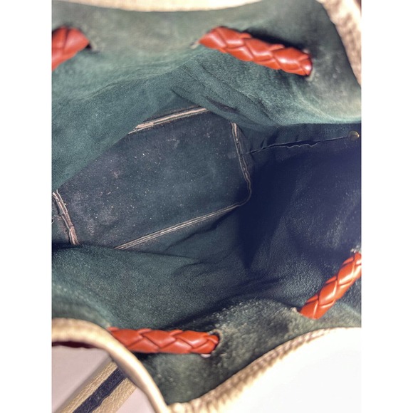 Vtg Dooney & Bourke Teton Tri-Color Drawstring Bucket Bag All Weather Leather - Picture 5 of 15